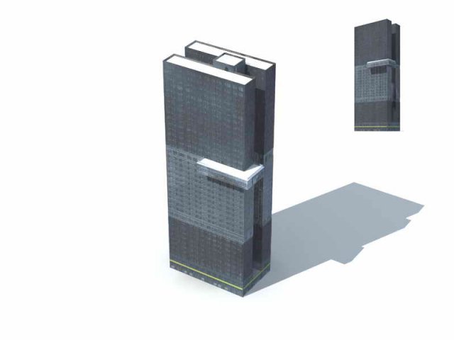 City – multi-storey commercial office building 130 3D Model