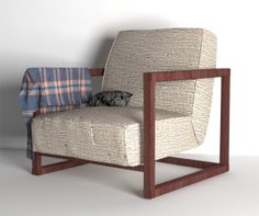 Plaid armchair pillow 3D Model