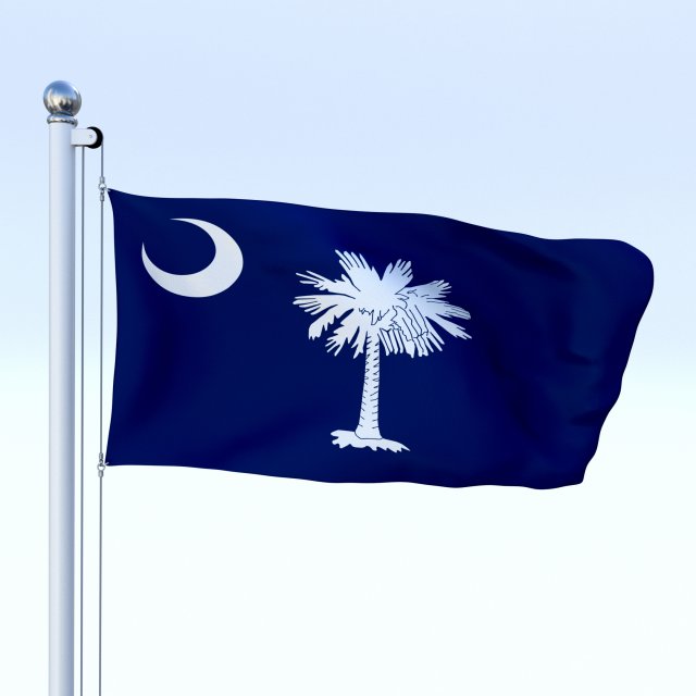 Animated South Carolina Flag 3D Model