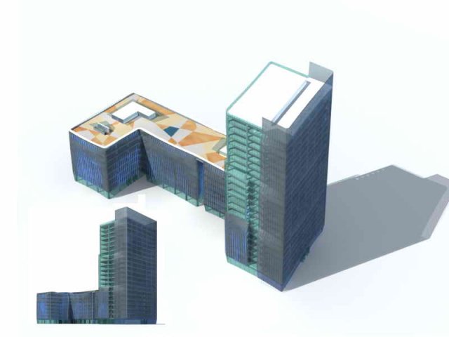 City – multi-storey commercial office building 174 3D Model