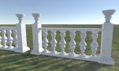 Balustrade for a Palace Decor for buildings 3D Model