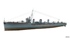 British R-class destroyer WW1 3D Model