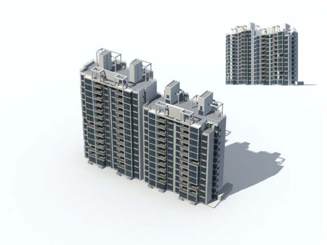 City construction – large real estate residences 39 3D Model