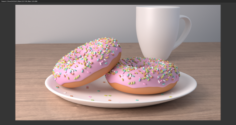 Morning Donuts with Coffee Cup 3D Model