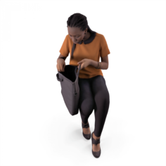 Business woman sitting 3D Model