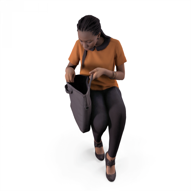 Business woman sitting 3D Model