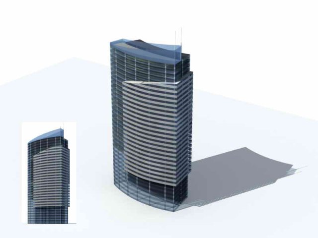 City – multi-storey commercial office building 166 3D Model