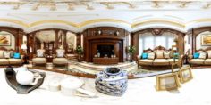 Panoramic 360 Deluxe European Family Living Room Restaurant 09 3D Model