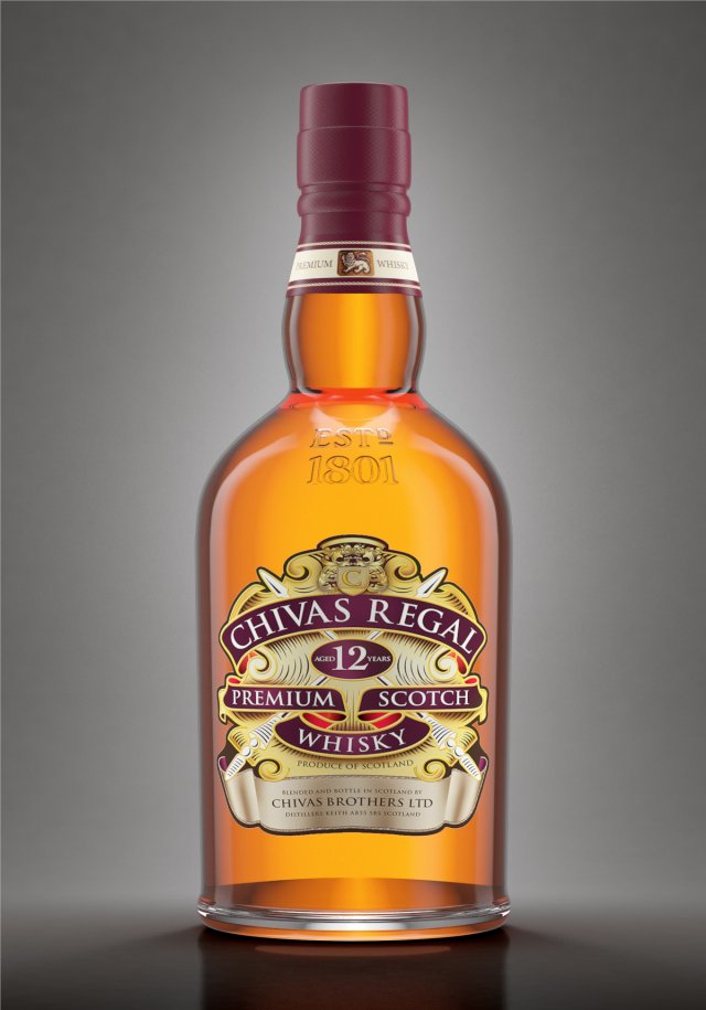 Chivas Regal 12 Bottle with Studio Setup 3D Model