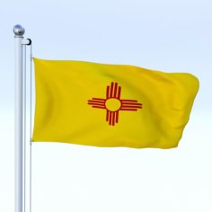 Animated New Mexico Flag 3D Model