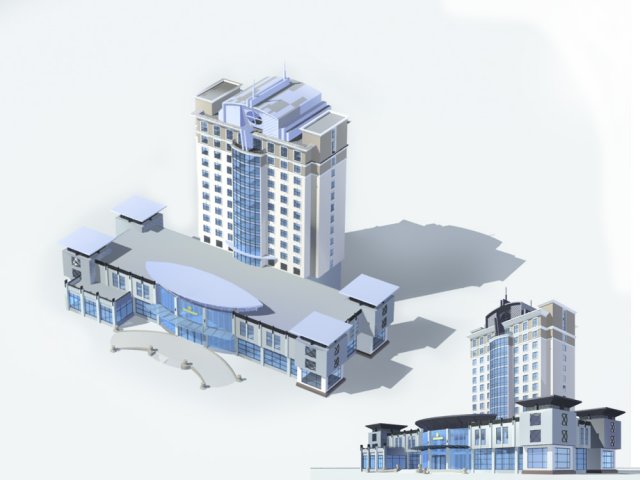 City – high-rise office 100 3D Model