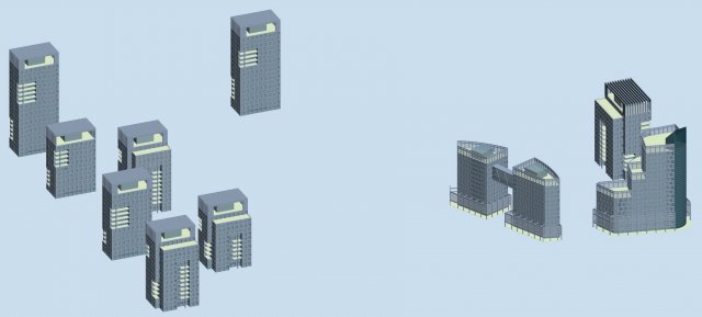 Urban planning – commercial buildings 162 3D Model