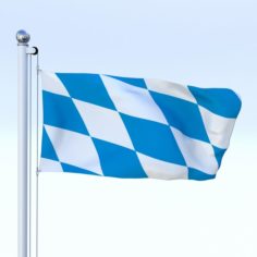 Animated Bavaria German State Flag 3D Model