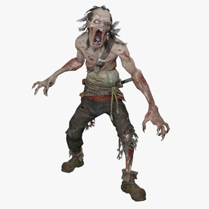 Zombie Warrior Animated 3D Model