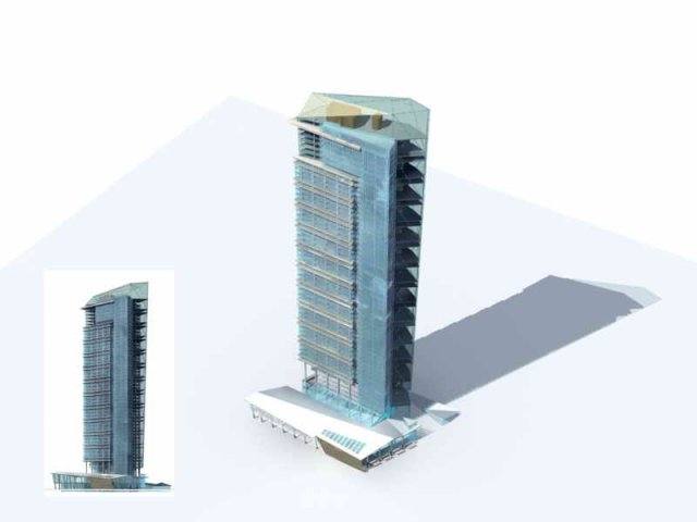 City – multi-storey commercial office building 138 3D Model