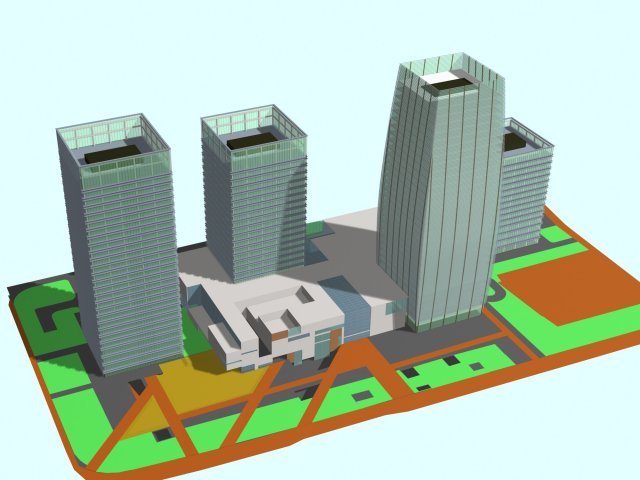 Urban planning – commercial buildings 208 3D Model