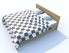 Double Bed with cover Free 3D Model