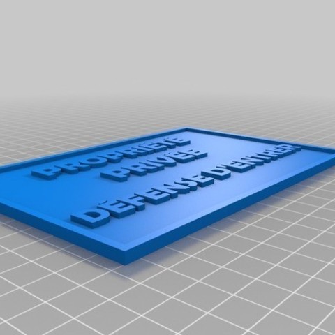 Private property – Sign – 3D Print Model