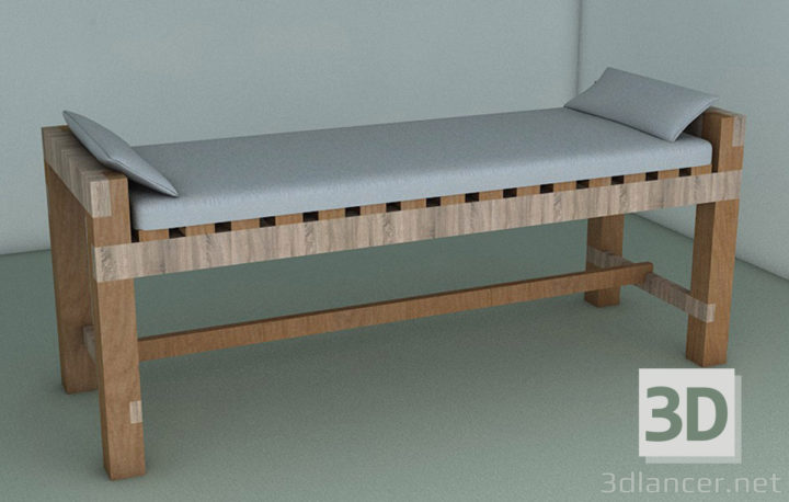 3D-Model 
Wooden bench