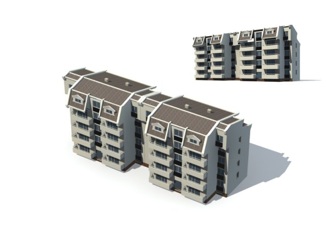 City construction – large real estate residences 4 3D Model