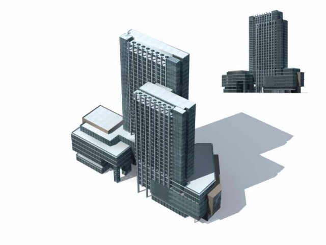 City – multi-storey commercial office building 186 3D Model