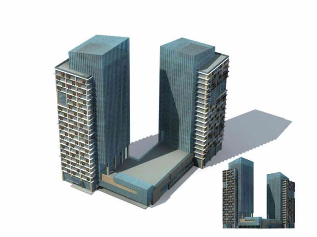 City – multi-storey commercial office building 205 3D Model