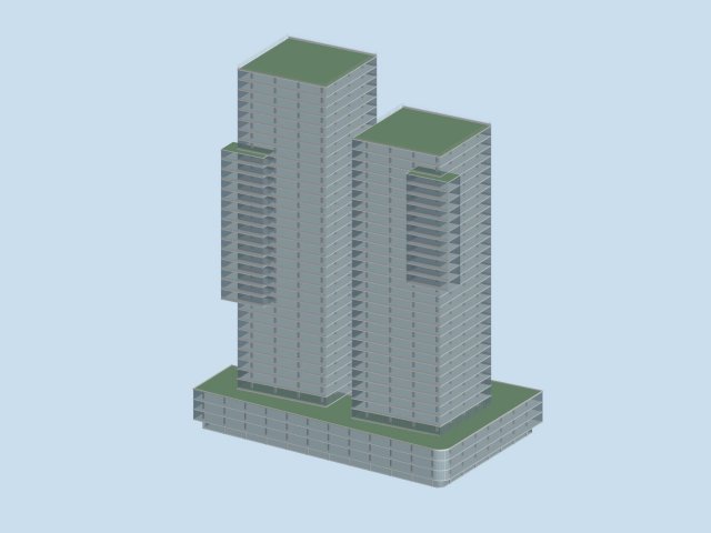 Urban planning – commercial buildings 258 3D Model