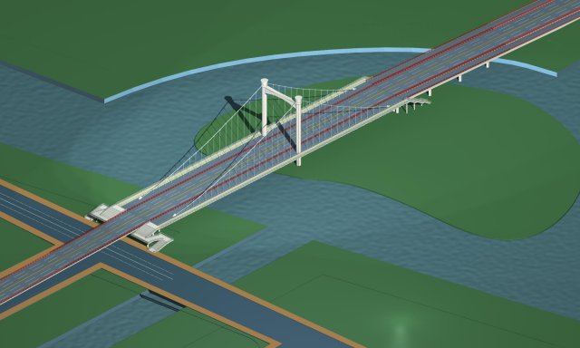 City building – big bridge 9 3D Model