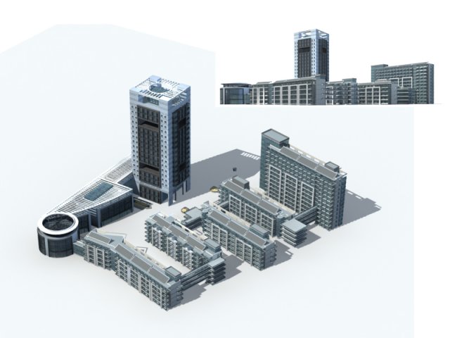 City – high-rise office 20 3D Model