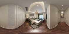 Panoramic American Style Family Bedroom Space 04 3D Model