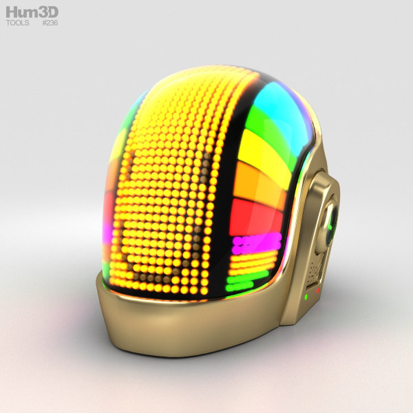 Daft Punk Volpin Helmet Gold Chrome 3D Model