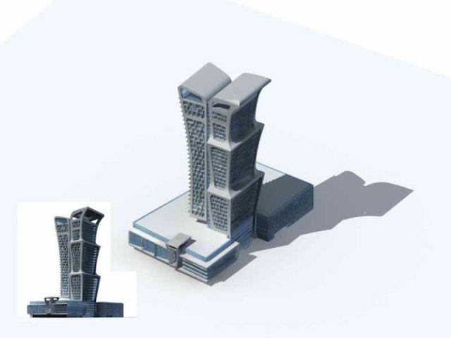 City – multi-storey commercial office building 169 3D Model