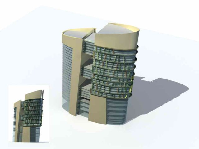 City – multi-storey commercial office building 153 3D Model