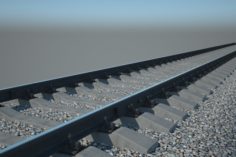 Railroad track 25m 3D Model