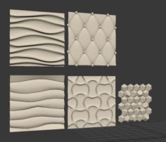 Gypsum 3D wall panel 5 type 3D Model