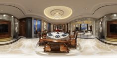 Panorama Antique Chinese Style Living Room Restaurant Space 36 3D Model