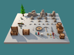 Stones and buried treasure Free 3D Model