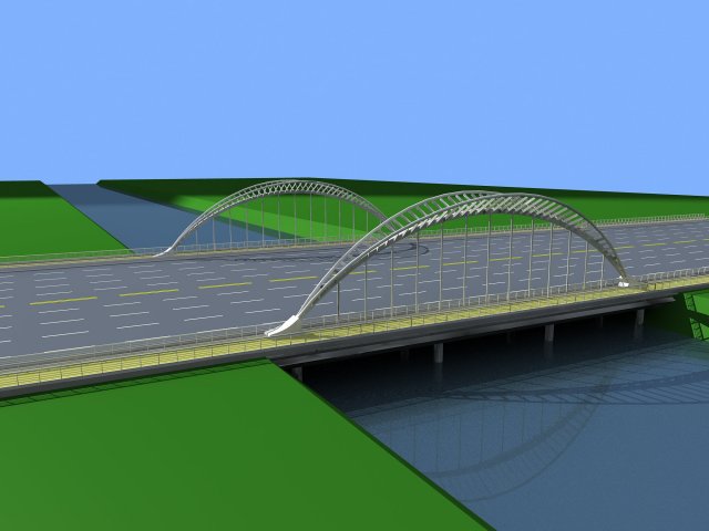 City building – big bridge 14 3D Model