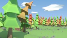 Low-Poly Spruce Trees 3D Model