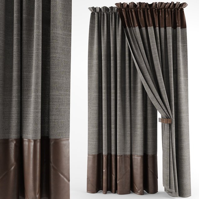 Leather curtains 3D Model
