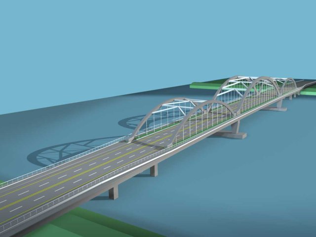 City building – big bridge 27 3D Model