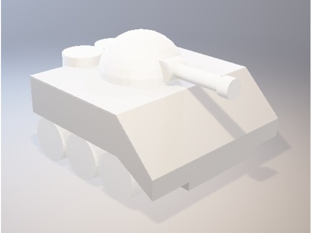 Cartoon Tank 3D Print Model