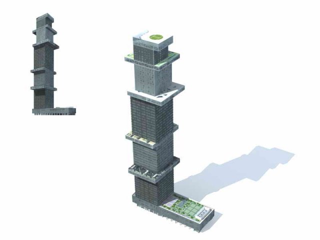 City – multi-storey commercial office building 129 3D Model