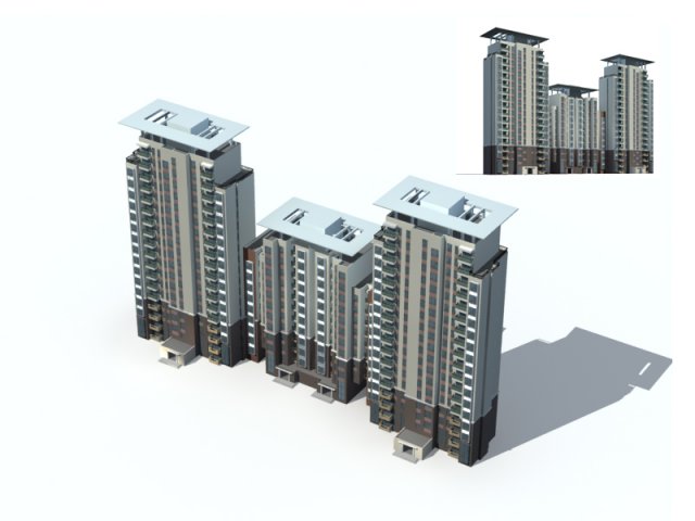 City construction – large real estate residences 69 3D Model