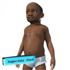 Baby Character Rigged Realistic – Black 3D Model