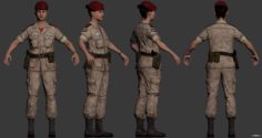 Medici Military Female Soldier 3D Model