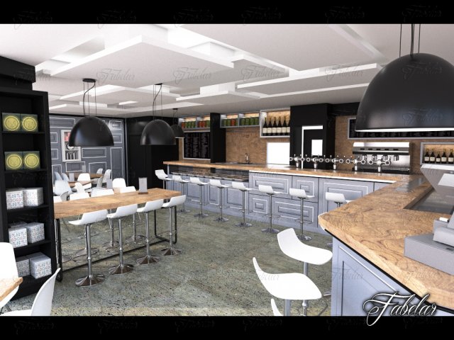 Lounge bar 01 3D Model