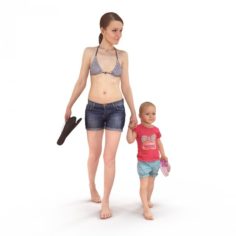 Mom and baby 3D Model