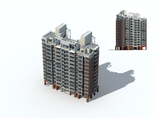 City construction – large real estate residences 35 3D Model
