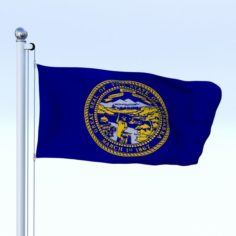 Animated Nebraska Flag 3D Model